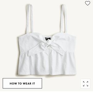 J. Crew Seersucker tie-front top